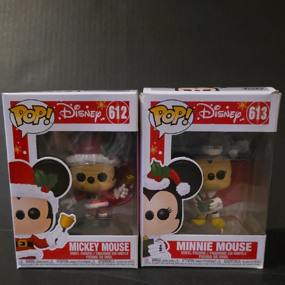 Disney Holiday Mickey and Minnie Figures - Red, Green, Black